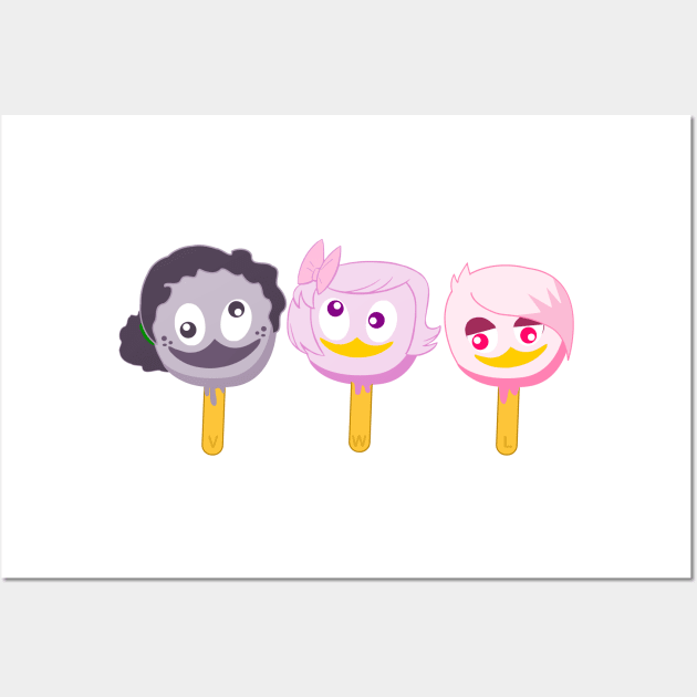 DuckTales  Webby Lena and Violet ice cream Wall Art by CoreyUnlimited